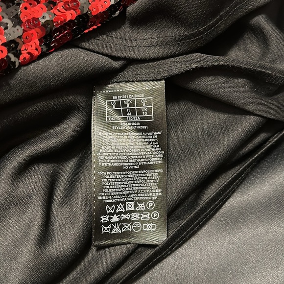 Guess Red & Black Sequence Dress NWT - Picture 8 of 9